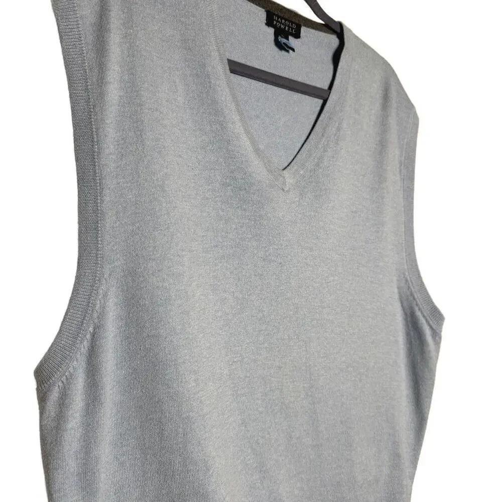 Men's Light Blue  V-Neck Soft knit‎ Sweater Vest